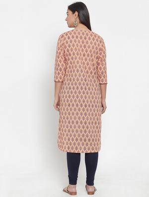 printed straight kurta - 17473613 - Standard Image - 3