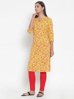 printed straight kurta - 17473617 - Standard Image - 2