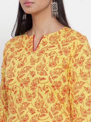 printed straight kurta - 17473617 - Standard Image - 4
