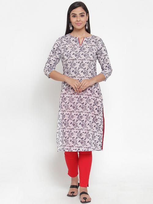 printed straight kurta - 17473649 - Standard Image - 1