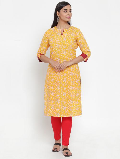 printed straight kurta - 17473655 - Standard Image - 1