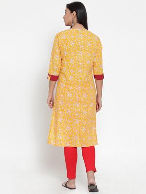 printed straight kurta - 17473655 - Standard Image - 3