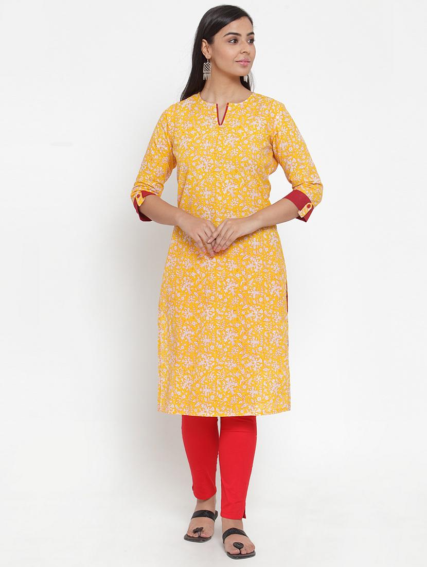 printed straight kurta - 17473655 - Zoom Image - 1