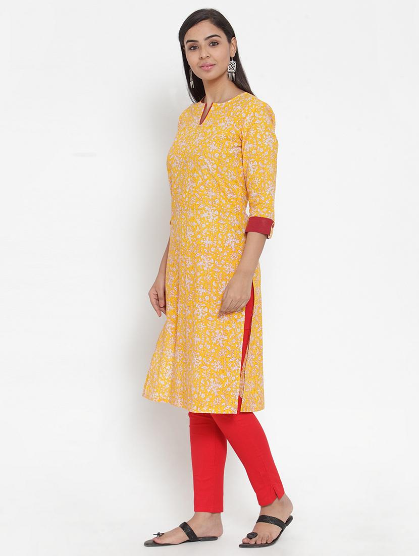 printed straight kurta - 17473655 - Zoom Image - 2