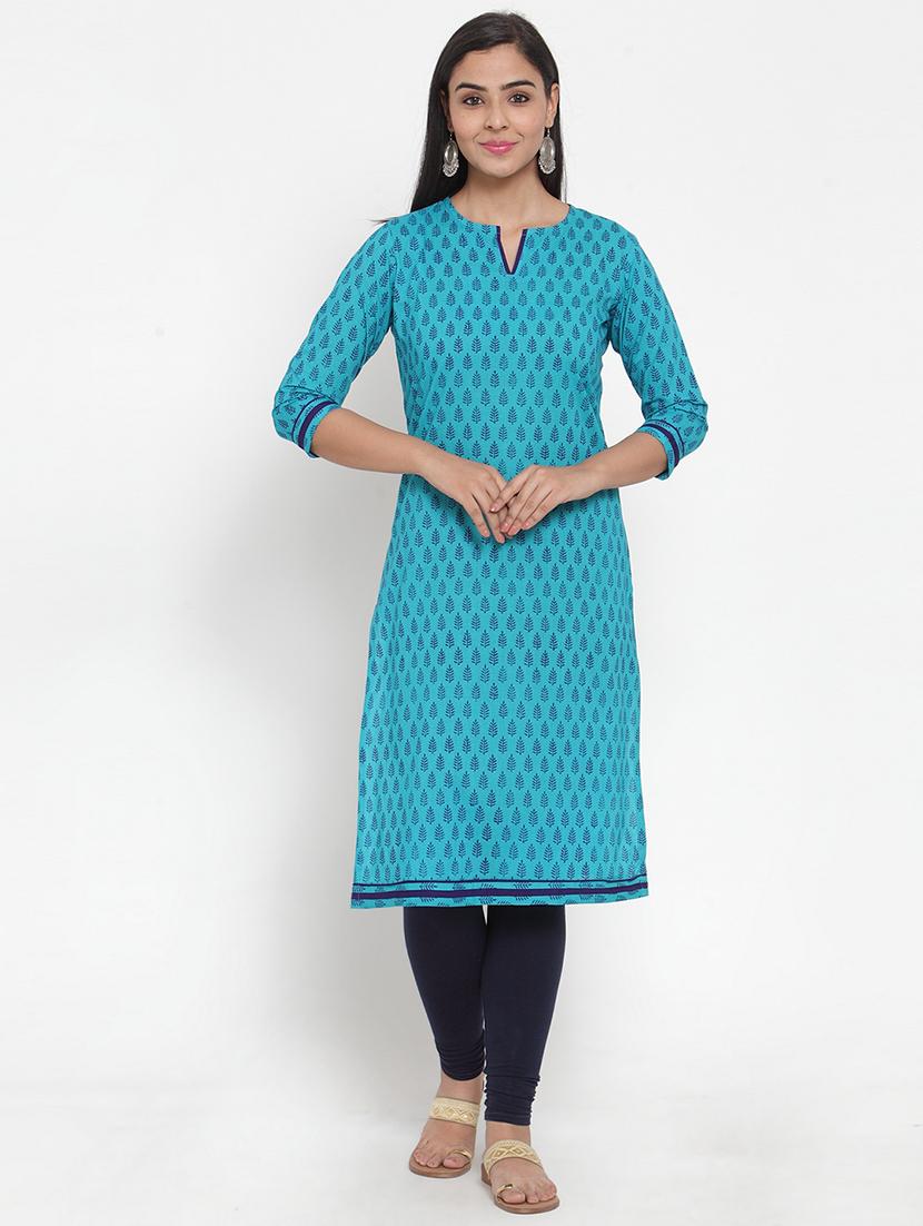 printed straight kurta - 17473656 - Zoom Image - 1