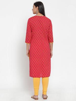 printed straight kurta - 17473659 - Standard Image - 3