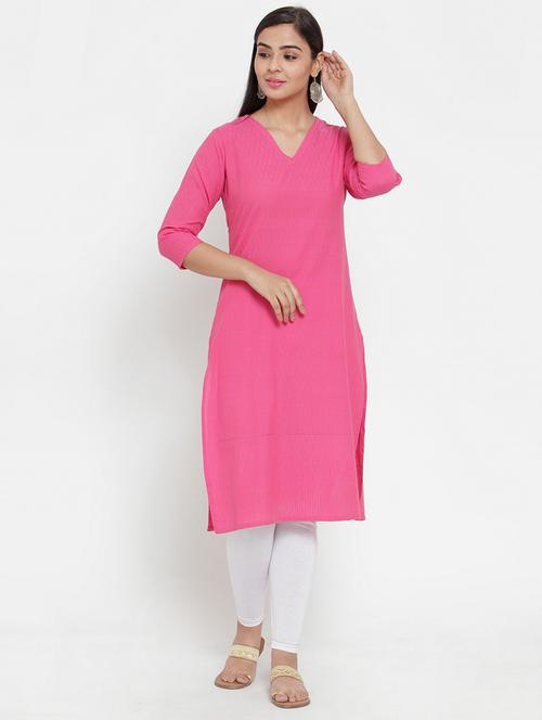 solid straight kurta - 17473661 - Standard Image - 1