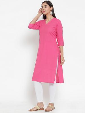 solid straight kurta - 17473661 - Standard Image - 2