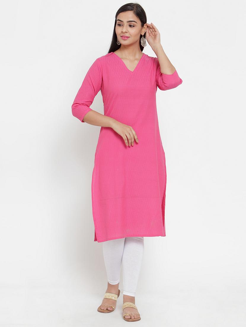 solid straight kurta - 17473661 - Zoom Image - 1