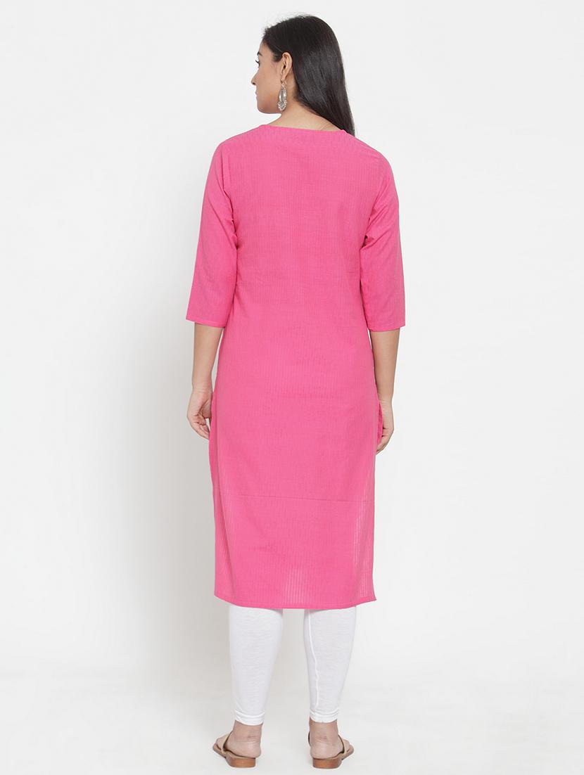 solid straight kurta - 17473661 - Zoom Image - 3