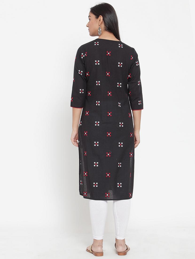 geometrical straight kurta - 17473662 - Zoom Image - 3