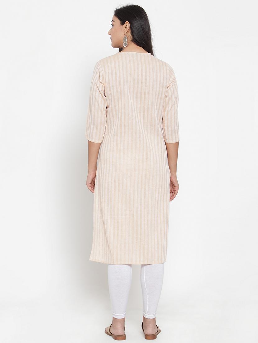 striped straight kurta - 17473663 - Zoom Image - 3