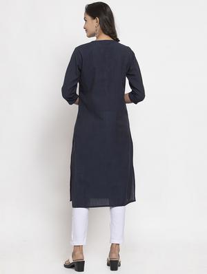 solid straight kurta - 17473666 - Standard Image - 3