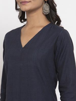 solid straight kurta - 17473666 - Standard Image - 4
