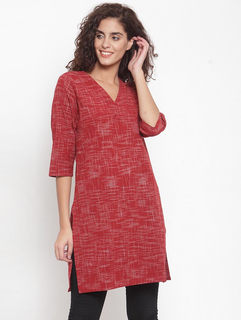 printed straight kurta - 17473671 - Zoom Image - 1
