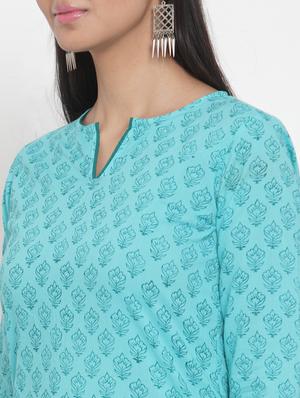 block print straight kurta - 17473672 - Standard Image - 4