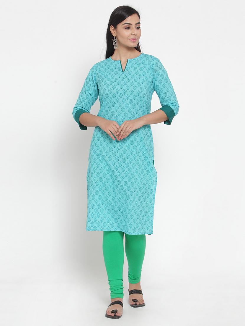 block print straight kurta - 17473672 - Zoom Image - 1