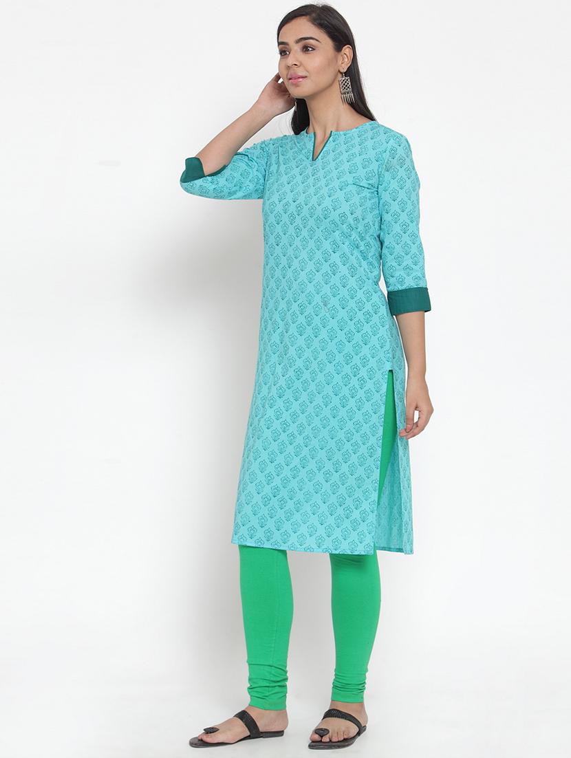 block print straight kurta - 17473672 - Zoom Image - 2