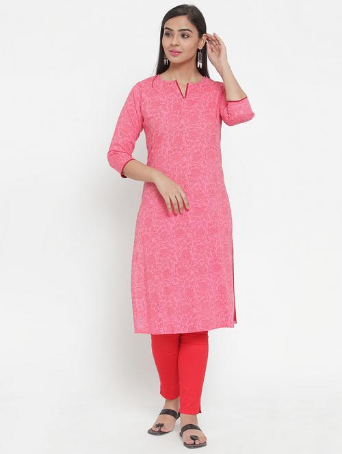 block print straight kurta - 17473674 - Standard Image - 1