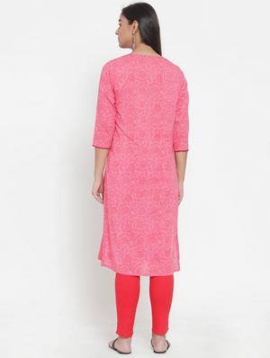 block print straight kurta - 17473674 - Standard Image - 3