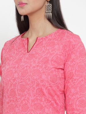 block print straight kurta - 17473674 - Standard Image - 4