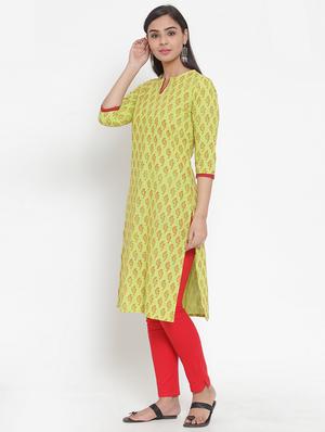block print straight kurta - 17473675 - Standard Image - 2
