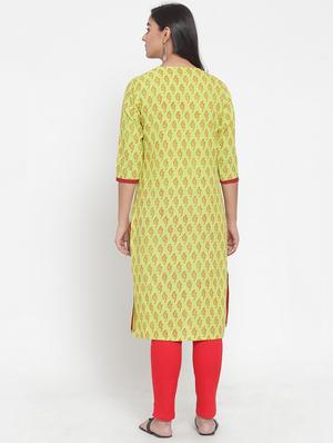 block print straight kurta - 17473675 - Standard Image - 3