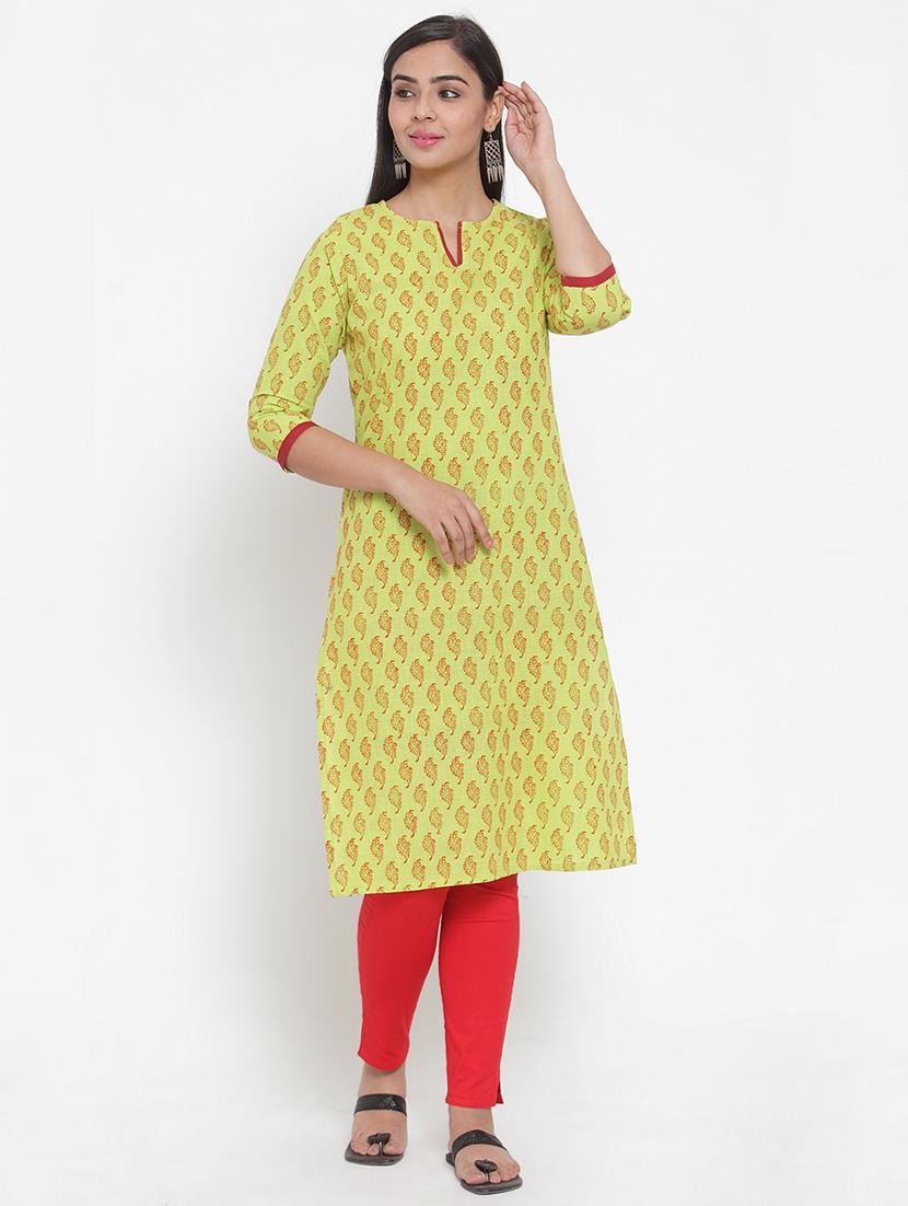 block print straight kurta - 17473675 - Zoom Image - 1