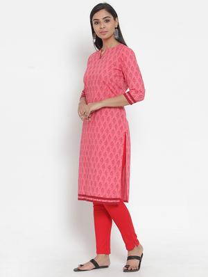 block print straight kurta - 17473676 - Standard Image - 2