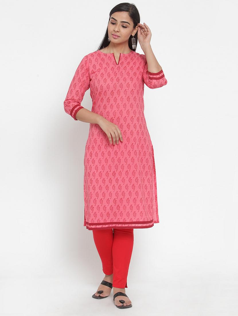 block print straight kurta - 17473676 - Zoom Image - 1