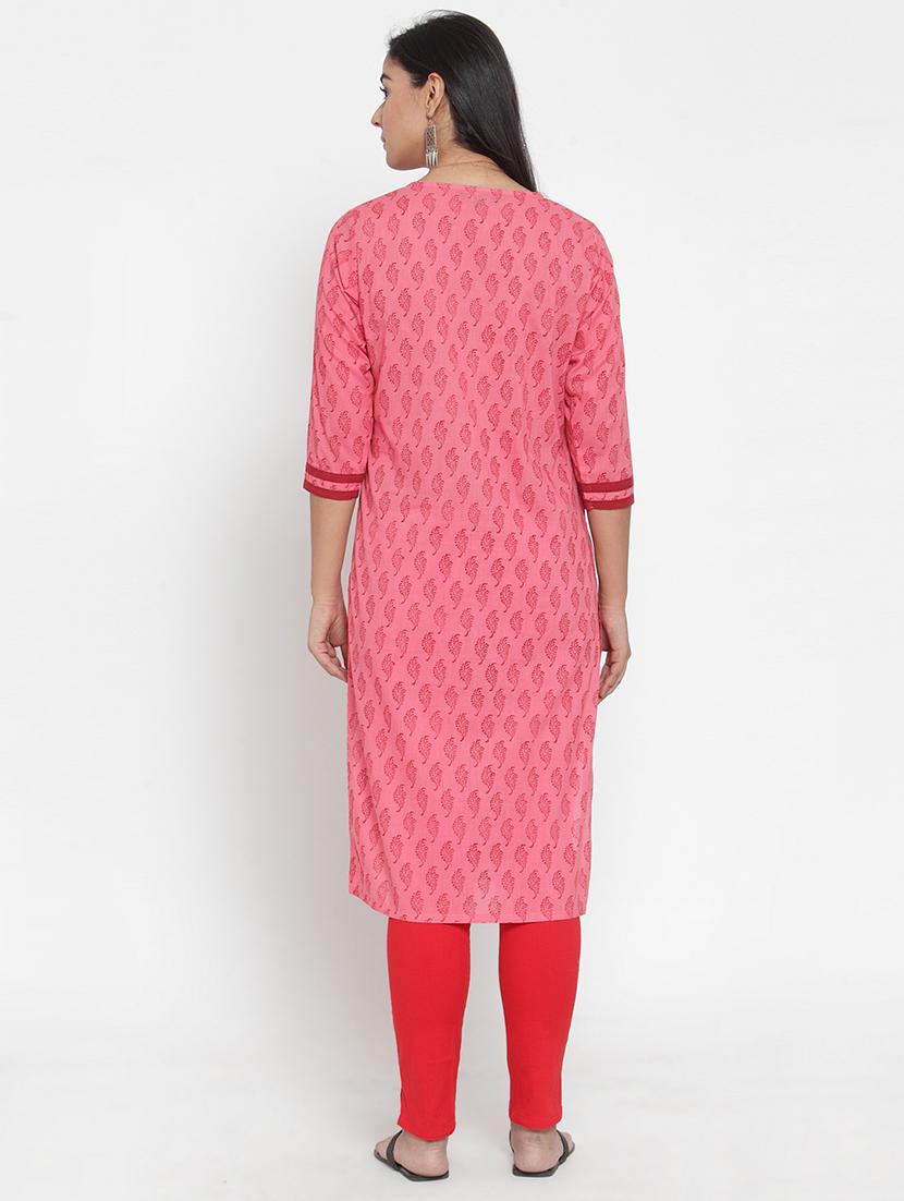 block print straight kurta - 17473676 - Zoom Image - 3