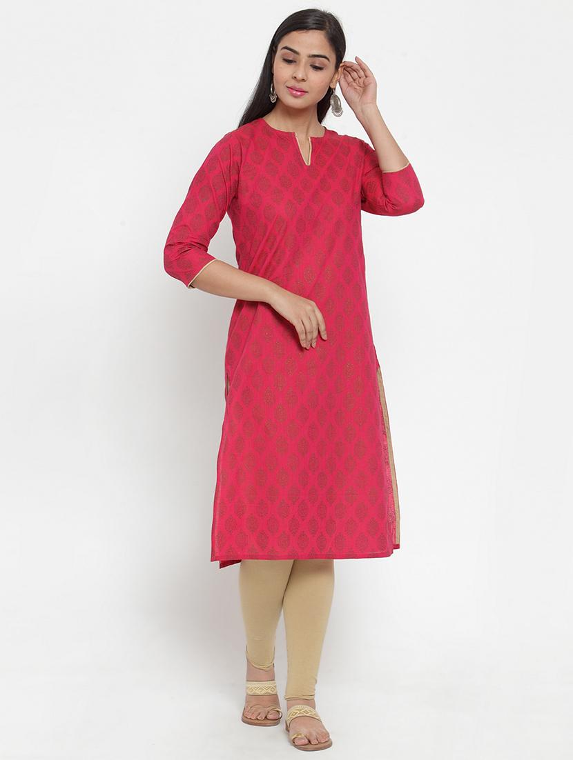 block print straight kurta - 17473678 - Zoom Image - 1