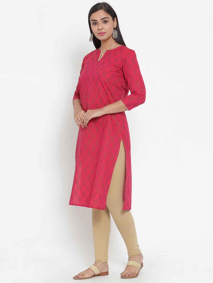 block print straight kurta - 17473678 - Zoom Image - 2