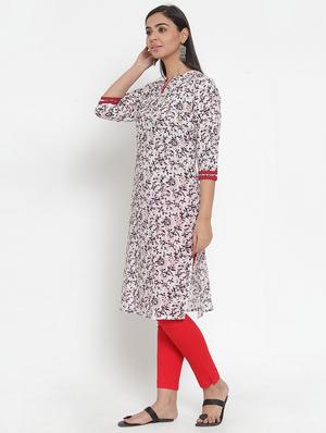floral print straight kurta - 17473679 - Standard Image - 2