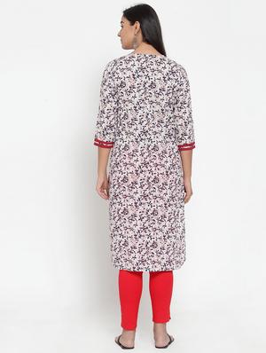 floral print straight kurta - 17473679 - Standard Image - 3
