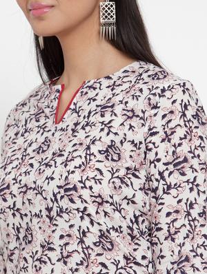 floral print straight kurta - 17473679 - Standard Image - 4