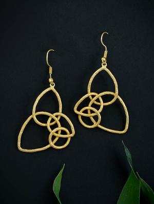 gold brass drop earring - 17473887 - Standard Image - 2