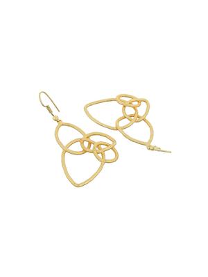 gold brass drop earring - 17473887 - Standard Image - 3