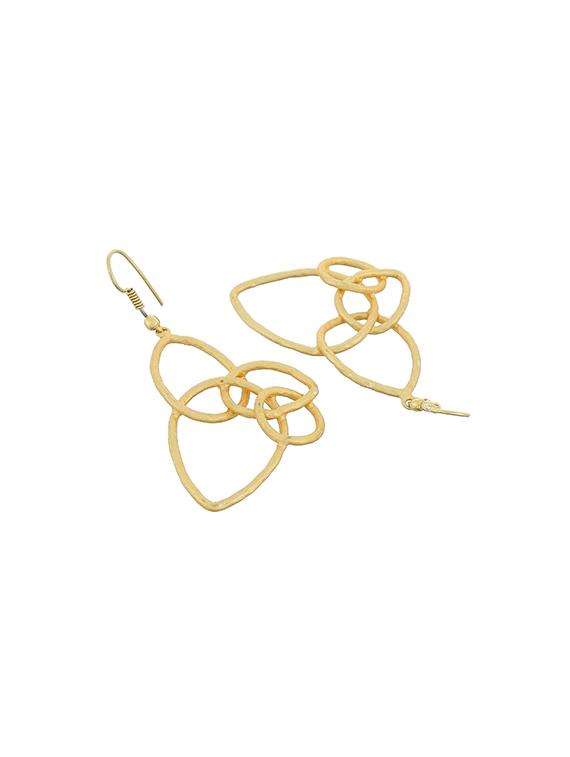 gold brass drop earring - 17473887 - Zoom Image - 3