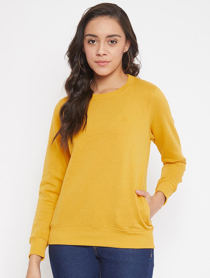 crew neck solid sweatshirt - 17473911 - Zoom Image - 1