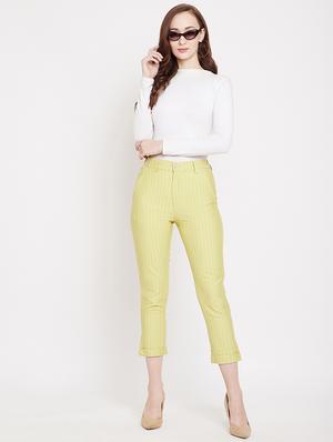 high rise striped flat front trousers - 17473920 - Standard Image - 4
