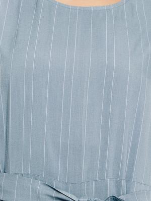 tie front striped full leg jumpsuit - 17473939 - Standard Image - 4