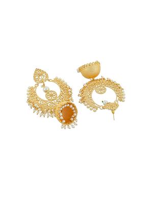 gold brass chandballi earring - 17474034 - Standard Image - 3