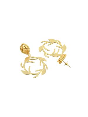gold brass drop earring - 17474043 - Standard Image - 3