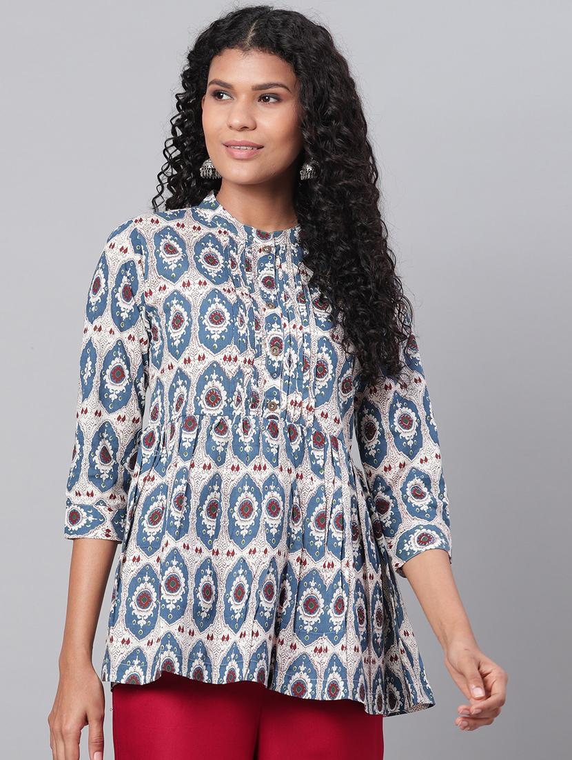 pleat detail a-line tunic - 17474379 - Zoom Image - 1