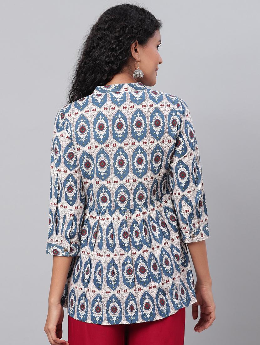 pleat detail a-line tunic - 17474379 - Zoom Image - 3