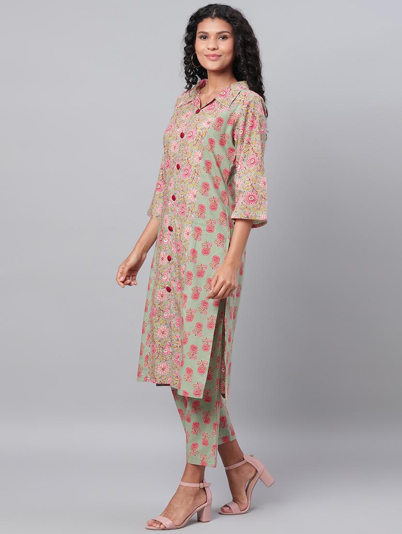 floral kurta pant set - 17474403 - Zoom Image - 2