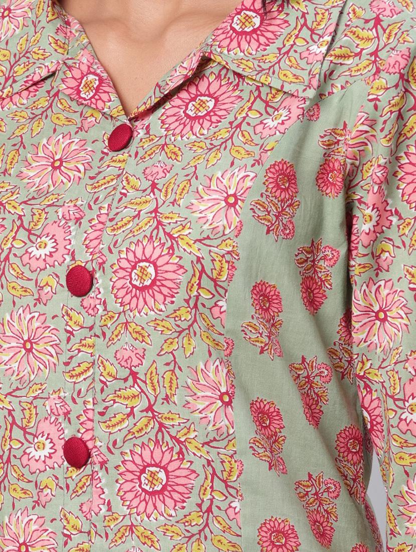 floral kurta pant set - 17474403 - Zoom Image - 5