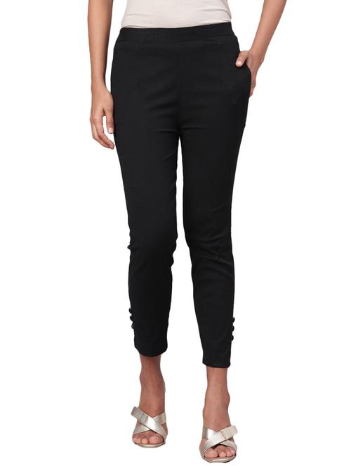 black rayon tapered pant - 17474456 - Standard Image - 1