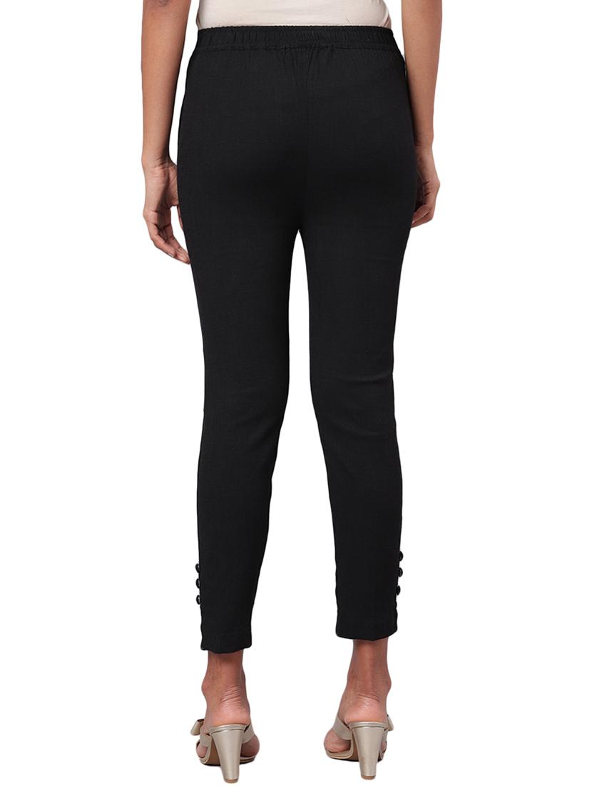 black rayon tapered pant - 17474456 - Zoom Image - 3